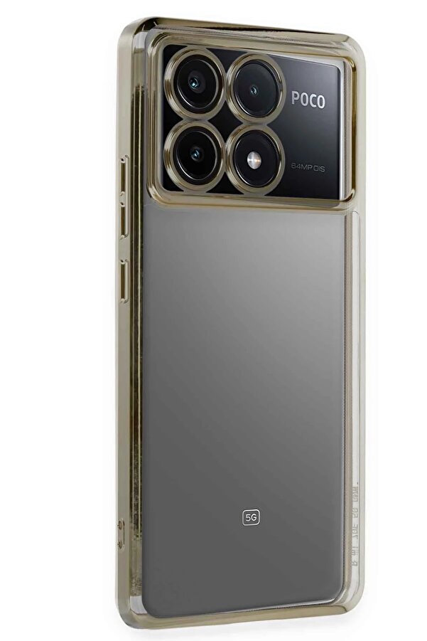 Xi̇aomi̇ Poco X6 Pro Kılıf Lensli̇ Si̇li̇kon - Gold - Dropx7503-7300
