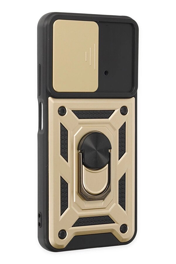 Xi̇aomi̇ Poco M4 Pro 4G Kılıf Pars Lens Yüzüklü Si̇li̇kon - Gold - Dropx8026-5126