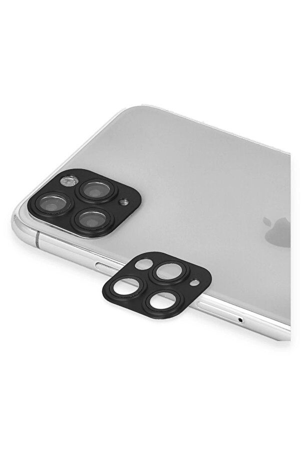 İphone 11 Pro Max Pers Alümi̇nyum Kamera Lens - Si̇yah - Dropx5751-3065