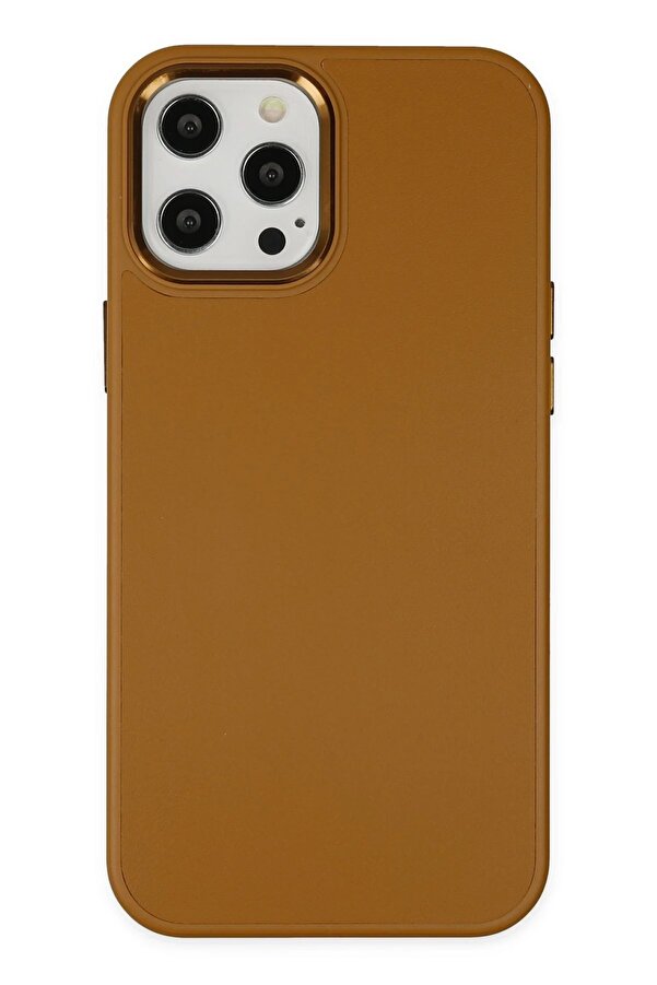 İphone 12 Pro Max Kılıf Asya Deri̇ Si̇li̇kon - Kahverengi̇ - Dropx8014-1457
