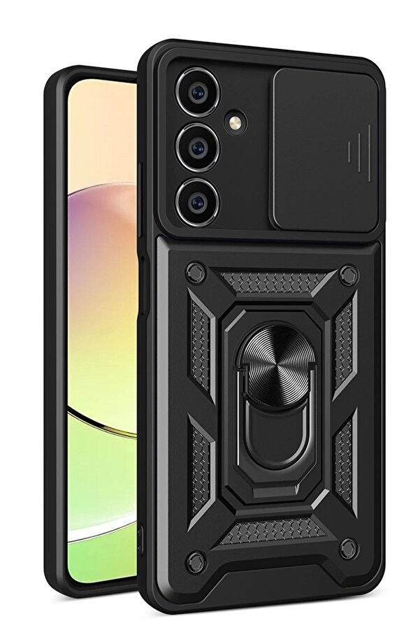 Samsung Galaxy A25 5G Kılıf Pars Lens Yüzüklü Si̇li̇kon - Si̇yah - Dropx3648-7543