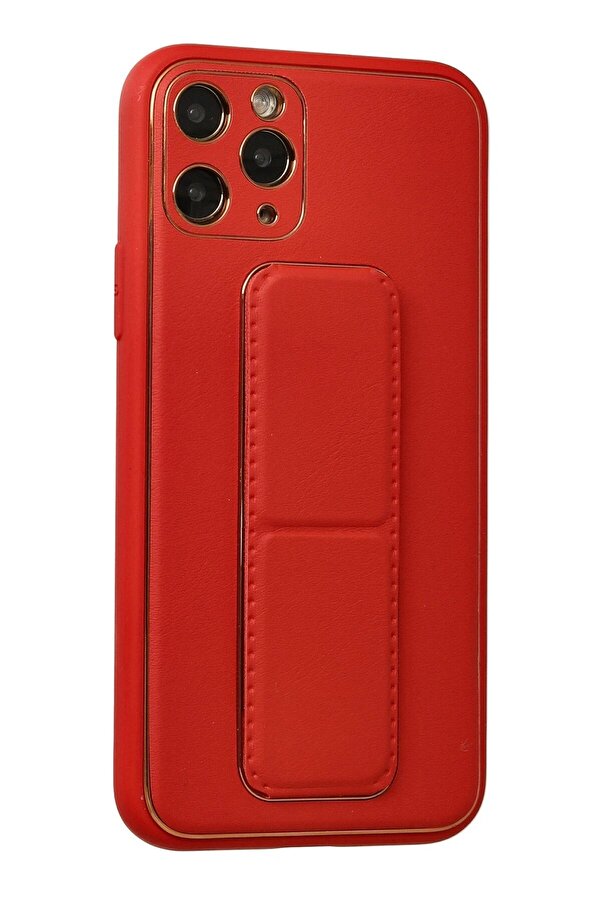 İphone 11 Pro Kılıf Coco Deri̇ Standlı Kapak - Kırmızı - Dropx2005-4893