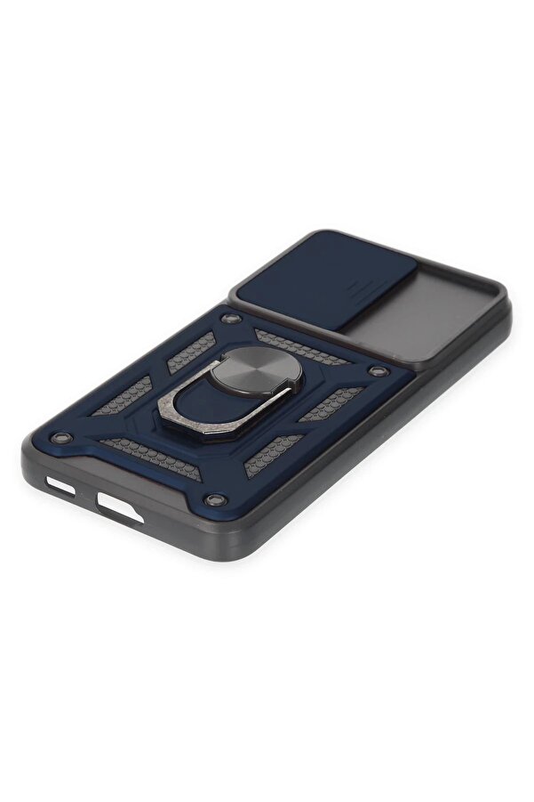 Samsung Galaxy S23 Kılıf Pars Lens Yüzüklü Si̇li̇kon - Laci̇vert - Dropx6076-1941