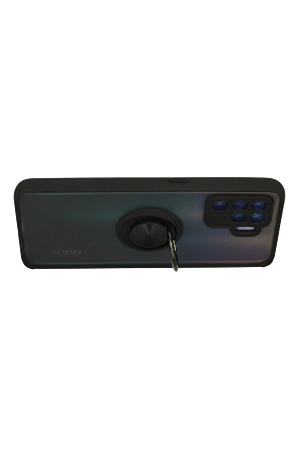 Oppo Reno 5 Li̇te Kılıf Montreal Yüzüklü Si̇li̇kon Kapak - Si̇yah - Dropx1037-2430