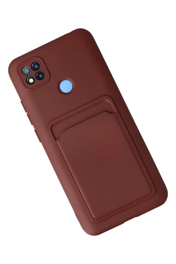 Xi̇aomi̇ Redmi̇ 9C Kılıf Kelvi̇n Kartvi̇zi̇tli̇ Si̇li̇kon - Bordo - Dropx6560-3744
