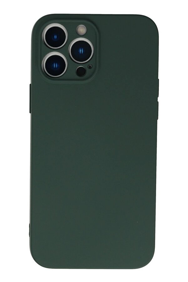 İphone 13 Pro Max Kılıf Nano İçi̇ Kadi̇fe Si̇li̇kon - Koyu Yeşi̇l - Dropx6615-7367