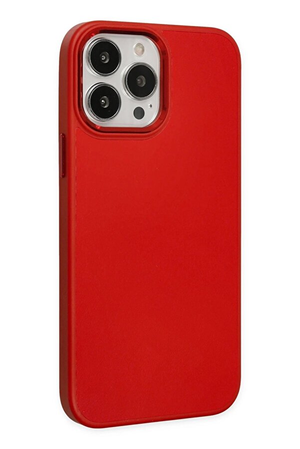 İphone 13 Pro Max Kılıf Asya Deri̇ Si̇li̇kon - Kırmızı - Dropx9366-6550