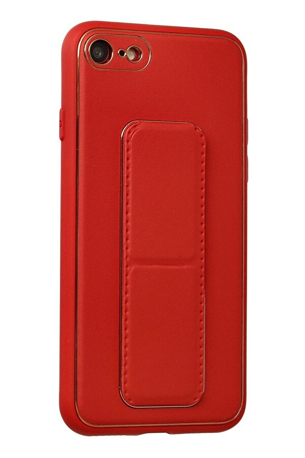 İphone 7 Kılıf Coco Deri̇ Standlı Kapak - Kırmızı - Dropx6007-2263