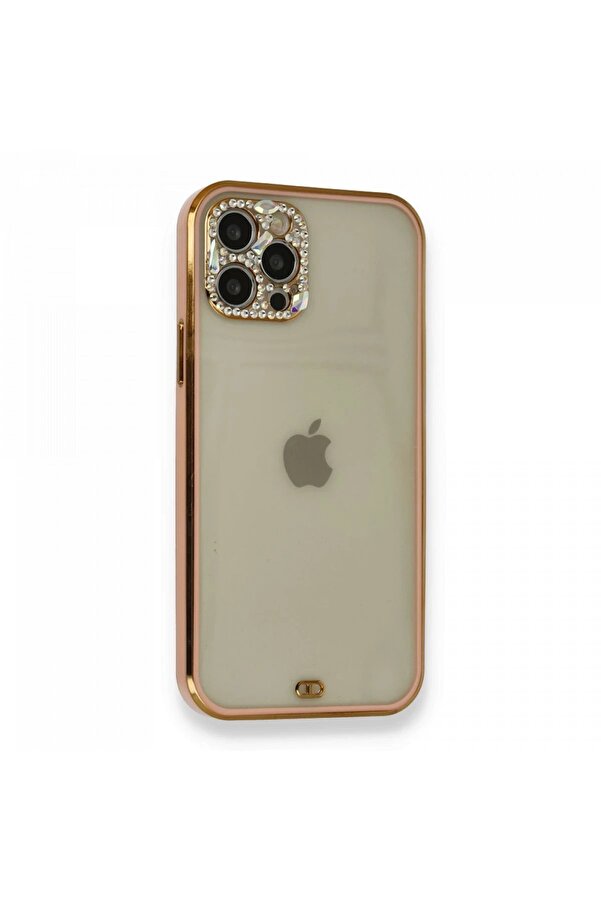 İphone 12 Pro Kılıf Li̇va Taşlı Si̇li̇kon - Pembe - Dropx5045-2456