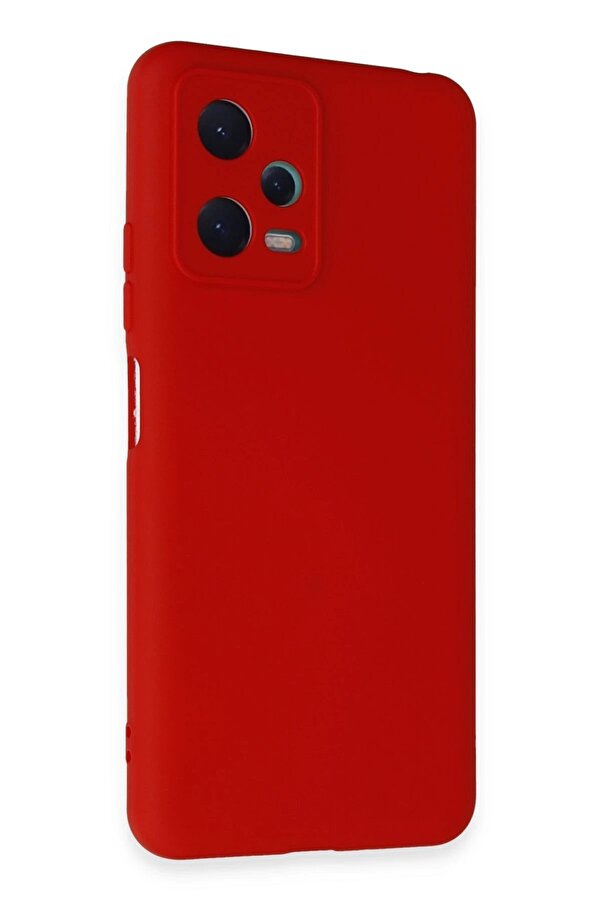 Xi̇aomi̇ Redmi̇ Note 12 5G Kılıf Nano İçi̇ Kadi̇fe Si̇li̇kon - Kırmızı - Dropx6885-7202