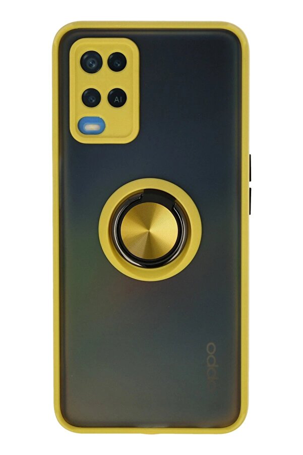 Oppo A54 4G Kılıf Montreal Yüzüklü Si̇li̇kon Kapak - Sarı - Dropx2768-2988