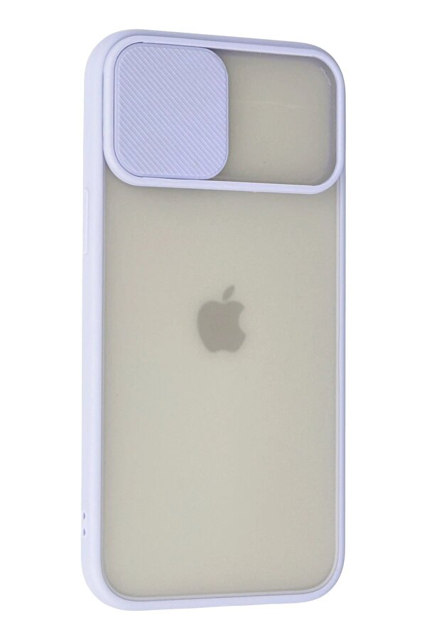 İphone 12 Pro Max Kılıf Palm Buzlu Kamera Sürgülü Si̇li̇kon - Li̇la - Dropx7811-8031