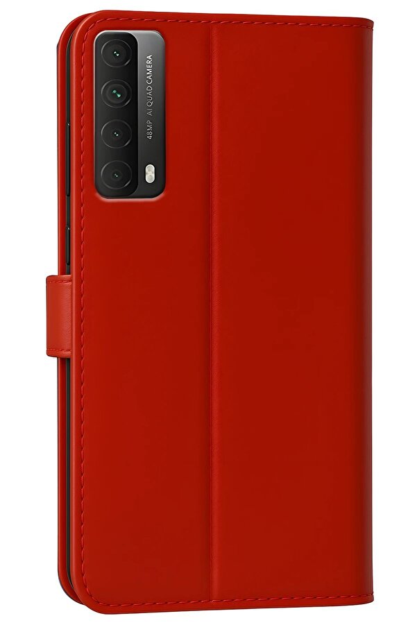 Huawei̇ P Smart 2021 Kılıf Trend S Plus Kapaklı Kılıf - Kırmızı - Dropx4262-8825