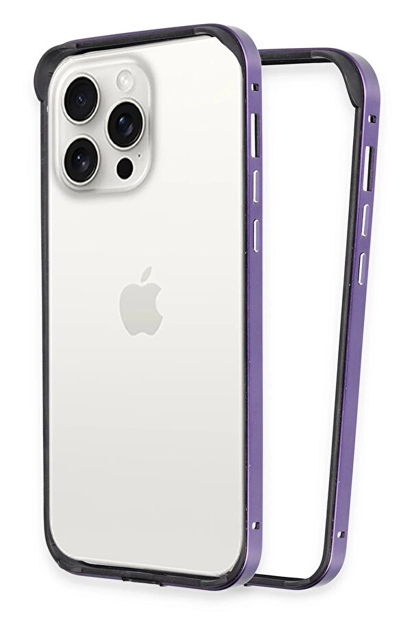 İphone 14 Pro Land Bumper Koruma Kapak - Deri̇n Mor - Dropx9578-3183