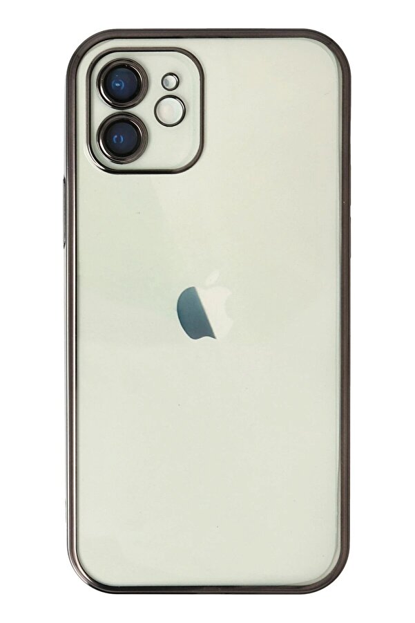 İphone 12 Kılıf Lensli̇ Si̇li̇kon - Si̇yah - Dropx3386-3958