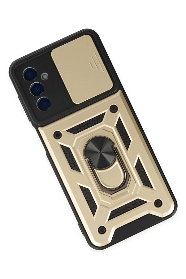 Samsung Galaxy A04S Kılıf Pars Lens Yüzüklü Si̇li̇kon - Gold - Dropx5675-2626
