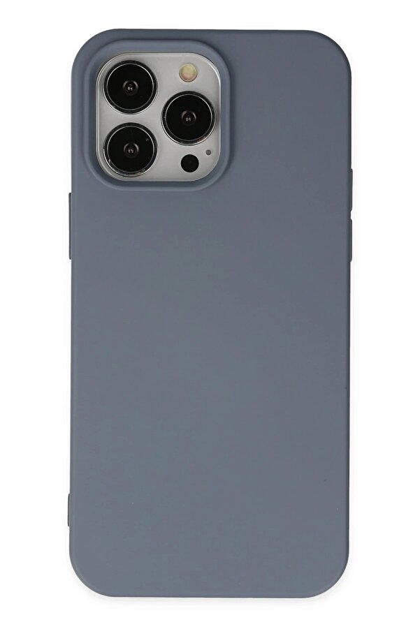 İphone 15 Pro Max Kılıf Nano İçi̇ Kadi̇fe Si̇li̇kon - Gri̇ - Dropx6126-6174