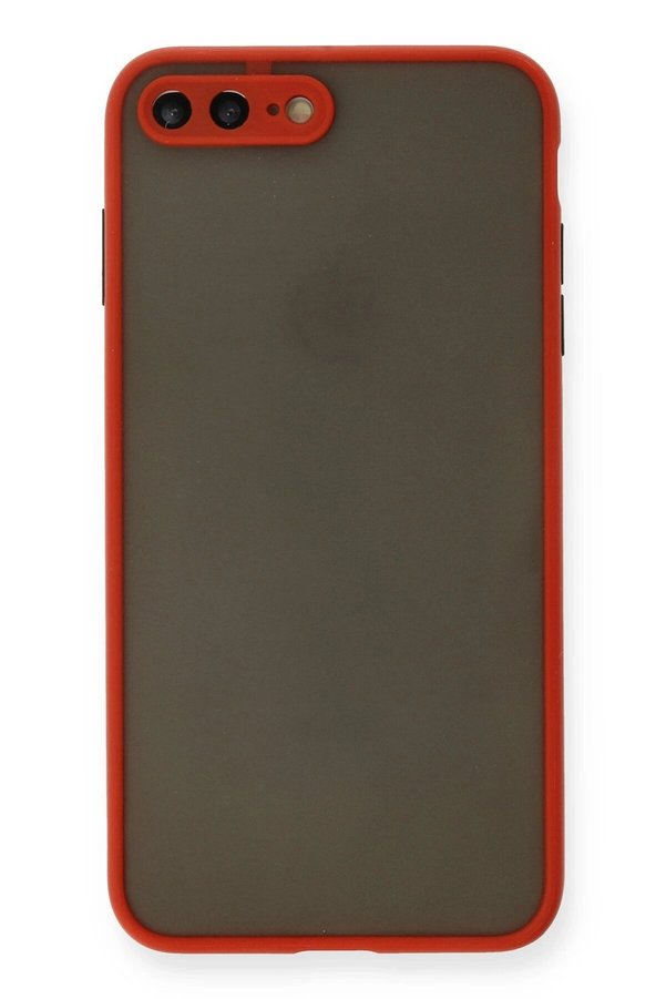 CepteToptan iPhone 7 Plus Kılıf Montreal Silikon Kapak - Kırmızı - DROPX4264-5956