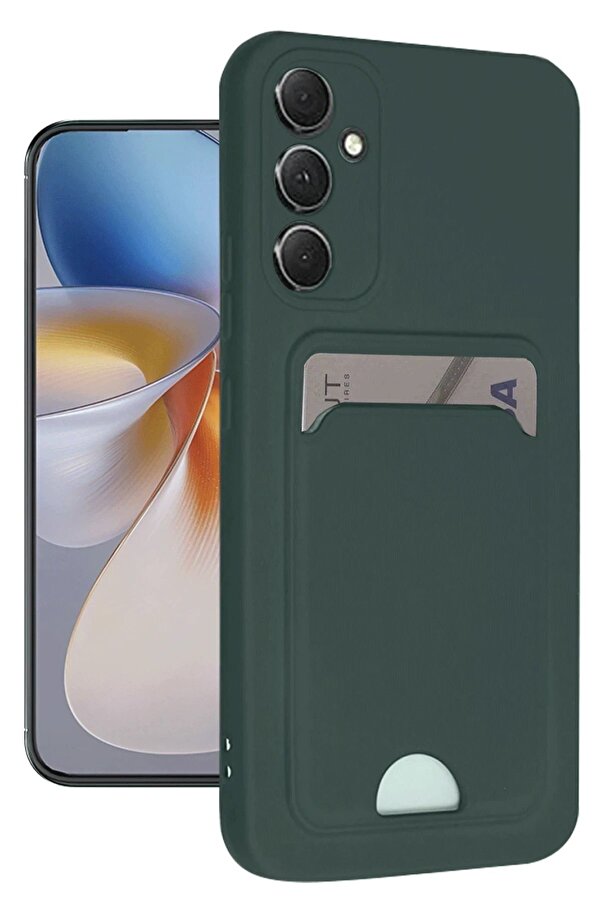 Samsung Galaxy S24 Plus Kelvi̇n Kartvi̇zi̇tli̇ Si̇li̇kon - Koyu Yeşi̇l - Dropx8473-4467