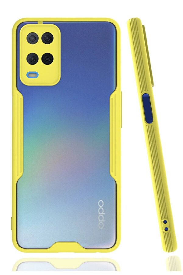 Oppo A54 4G Kılıf Plati̇n Si̇li̇kon - Sarı - Dropx5640-4028