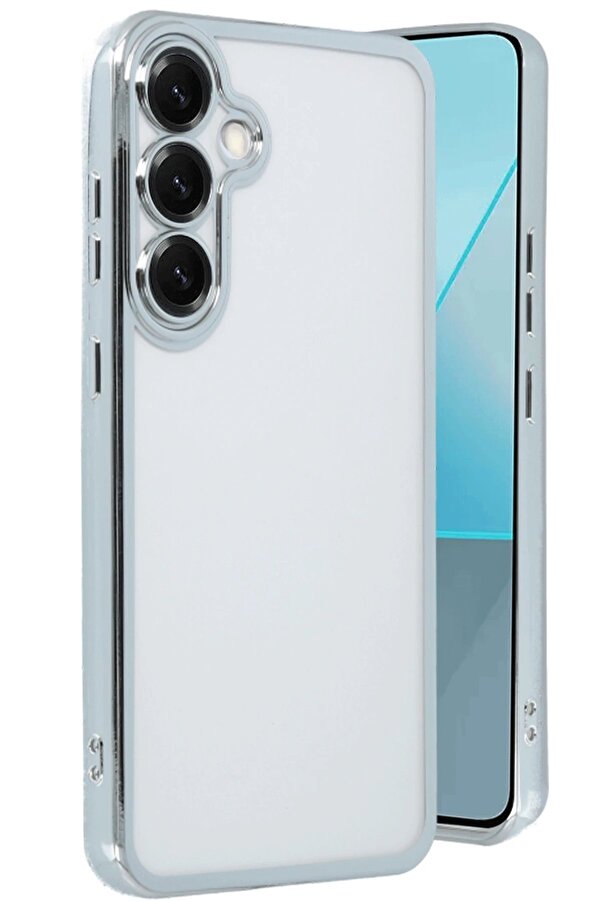 Samsung Galaxy S25 Plus Kılıf Lensli̇ Si̇li̇kon - Gümüş - Dropx1269-8616