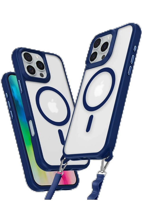 CepteToptan iPhone 16 Pro Max Kılıf Enka Magsafe Silikon Kılıf - Lacivert - DROPX8637-1731