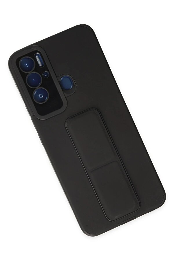 Tecno Pova Neo Kılıf Mega Standlı Si̇li̇kon - Si̇yah - Dropx4787-6829