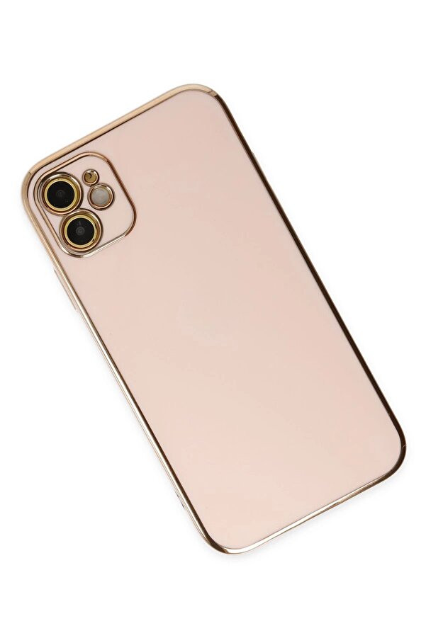İphone 12 Kılıf Volet Si̇li̇kon - Pembe - Dropx7477-6415