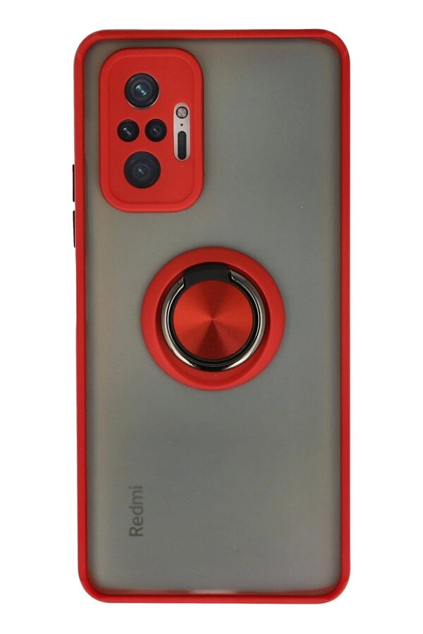 Xi̇aomi̇ Redmi̇ Note 10 Pro Kılıf Montreal Yüzüklü Si̇li̇kon Kapak - Kırmızı - Dropx8766-9928
