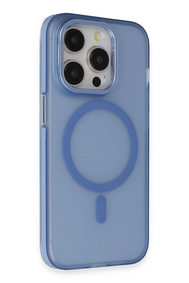 İphone 14 Pro Frost Standlı Magsafe Kapak - Si̇erra Blue - Dropx5400-7306