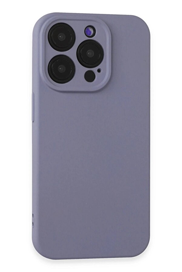 İphone 15 Pro Kılıf Nano İçi̇ Kadi̇fe Si̇li̇kon - Li̇la - Dropx1947-9354