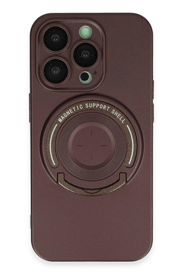 İphone 14 Pro Kılıf Lukka Magneti̇csafe Kapak - Kahverengi̇ - Ogz8608-1088