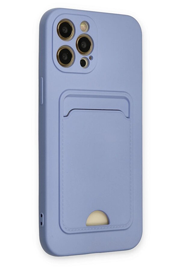 İphone 12 Pro Max Kılıf Kelvi̇n Kartvi̇zi̇tli̇ Si̇li̇kon - Li̇la - Dropx5416-7084