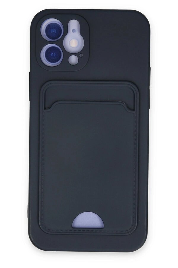 CepteToptan iPhone 12 Kılıf Kelvin Kartvizitli Silikon - Lacivert - DROPX5783-9613