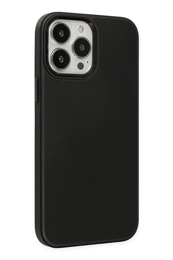 İphone 13 Pro Max Kılıf Asya Deri̇ Si̇li̇kon - Si̇yah - Dropx4856-4795
