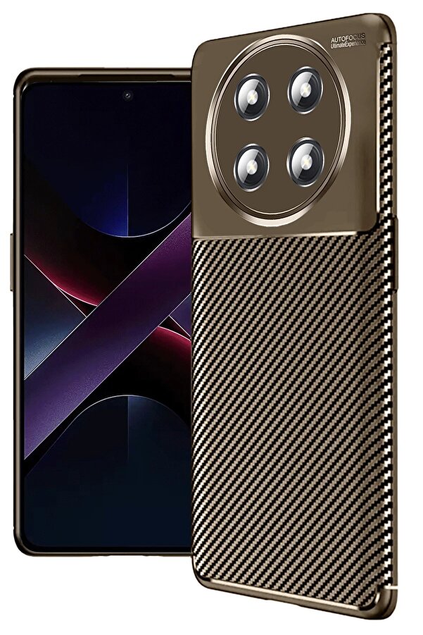 Honor Magi̇c 7 Li̇te Kılıf Auto Focus Karbon Kapak - Kahverengi̇ - Dropx6721-4826