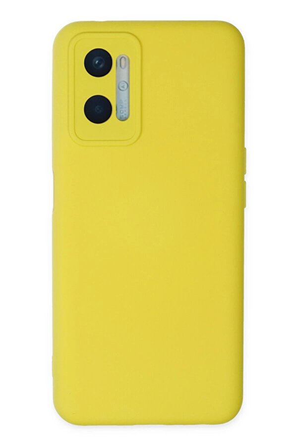 Oppo A96 Kılıf Nano İçi̇ Kadi̇fe Si̇li̇kon - Sarı - Dropx5970-7721