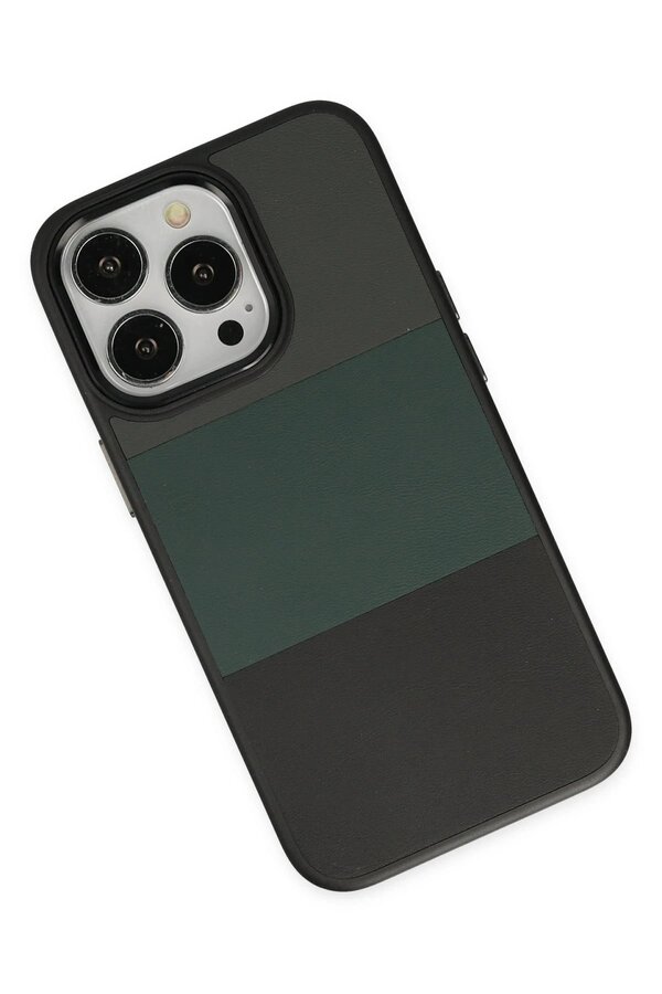 İphone 14 Pro Max Kılıf Ki̇ng Kapak - Gri̇-Si̇yah - Dropx6422-6117
