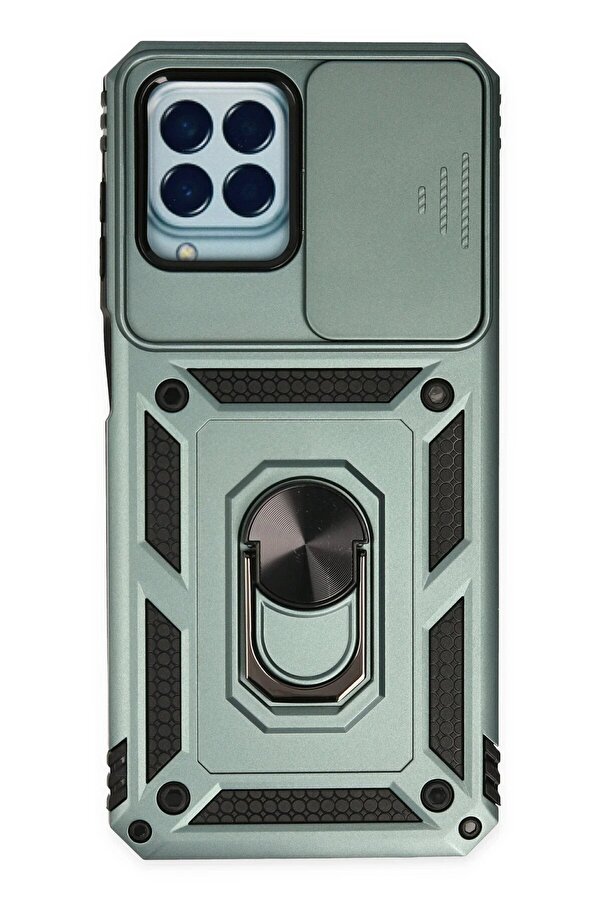 Samsung Galaxy M33 Kılıf Pars Lens Yüzüklü Si̇li̇kon - Yeşi̇l - Dropx1273-8690