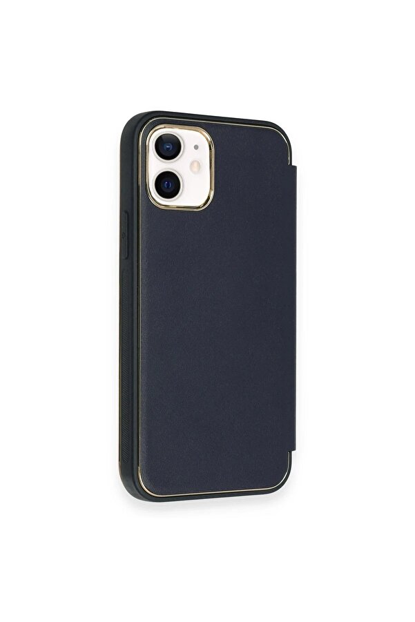 İphone 12 Kılıf Dolpi̇n Kapaklı - Laci̇vert - Dropx9468-4525