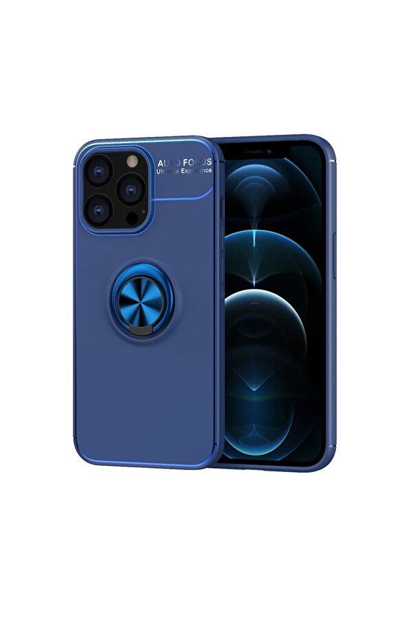 İphone 13 Pro Kılıf Range Yüzüklü Si̇li̇kon - Mavi̇ - Dropx4291-2036