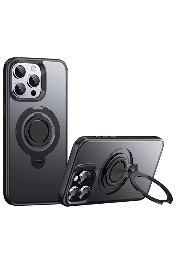 İphone 15 Pro Max Avatar 360 Dönen Magsafe Kapak - Si̇yah - Dropx5035-4035