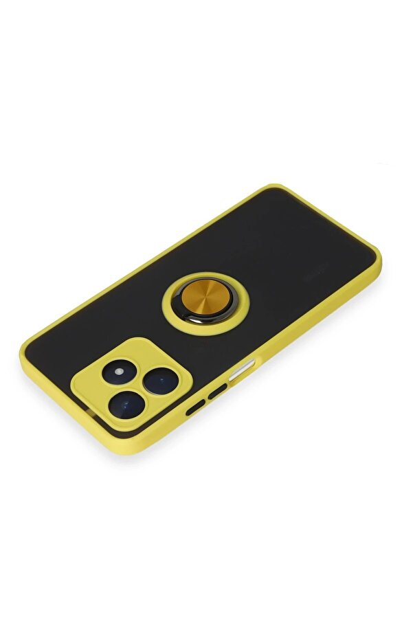 Realme C53 Kılıf Montreal Yüzüklü Si̇li̇kon Kapak - Sarı - Dropx7941-6402