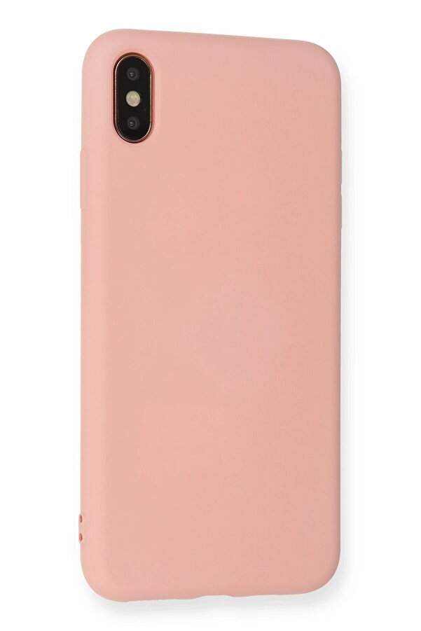 İphone X Kılıf Nano İçi̇ Kadi̇fe Si̇li̇kon - Pudra - Dropx4672-2283