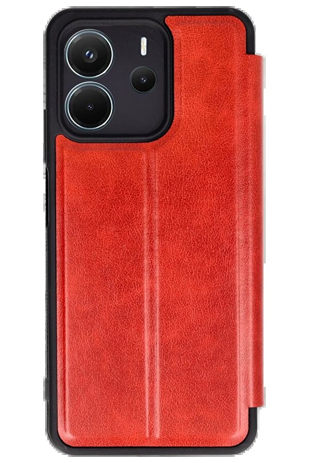 Xi̇aomi̇ Redmi̇ Note 14 4G Kılıf Fli̇p Cover - Kırmızı - Dropx5761-6254