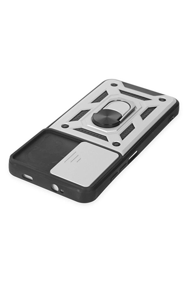 Xi̇aomi̇ Redmi̇ Note 9 4G Kılıf Pars Lens Yüzüklü Si̇li̇kon - Gümüş - Dropx6704-4747