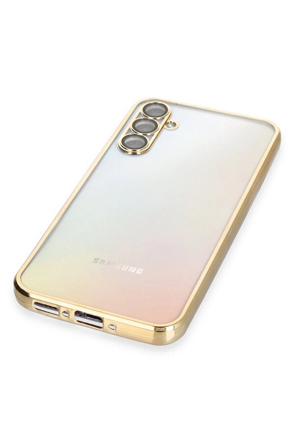 Samsung Galaxy A34 5G Kılıf Lensli̇ Si̇li̇kon - Gold - Dropx6955-3349