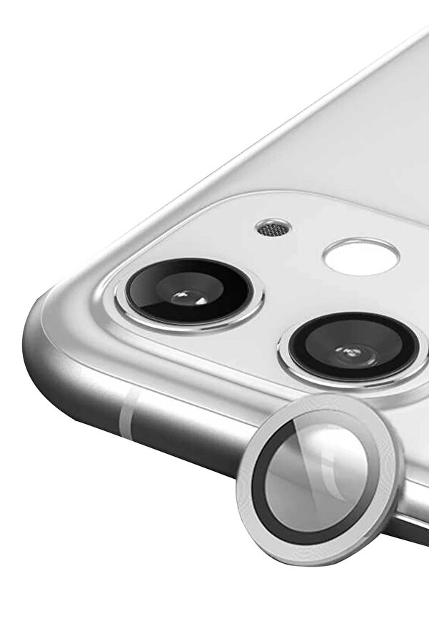 İphone 11 Raze Metal Kamera Lens - Gümüş Uyumlu- Dropx3930-9006