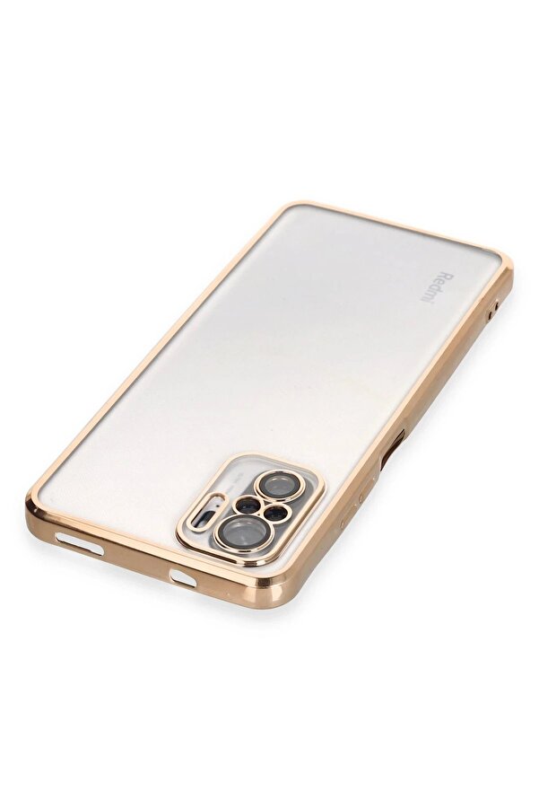 Xi̇aomi̇ Redmi̇ Note 10 Kılıf Lensli̇ Si̇li̇kon - Gold - Dropx6767-5129
