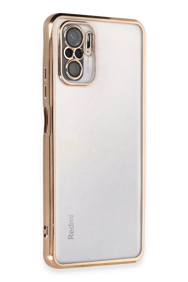 Xi̇aomi̇ Redmi̇ Note 10 Kılıf Lensli̇ Si̇li̇kon - Gold - Dropx6767-5129